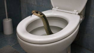 Может ли пресмыкающиеся выползти из унитаза