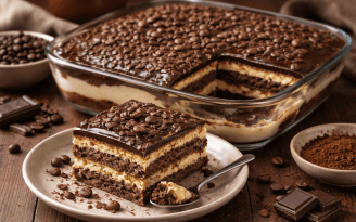 Десерт, в который влюбляешься с первой ложки: кофейно-шоколадный трайфл без выпечки (видео)