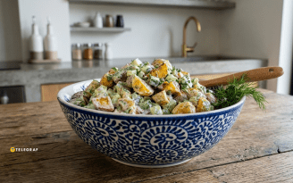 Как же это вкусно! Этот салат из картофеля — настоящая находка: все гости захотят узнать этот рецепт