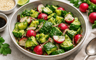 Можно есть уже через 20 минут: рецепт хрустящего салата из "битых" огурцов и редиса (видео)