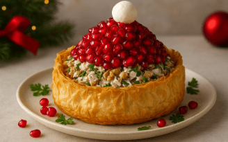 Шикарная подача – незабываемый вкус: салат "Шапка Санты" станет хитом новогоднего стола (видео)