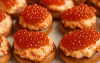 Классика с необычной начинкой: рецепт запечённых бубликов с крабом и икрой (видео)