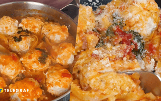 Ужин в одной сковороде: паста с котлетами в густом томатном соусе (видео)