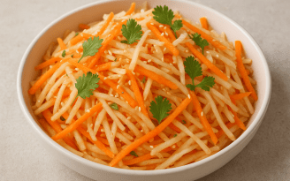 Быстрая закуска для любителей остренького: хрустящий маринованный дайкон (видео)