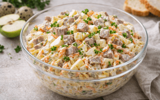 Необычное сочетание — яркий вкус: как приготовить салат из языка с морковью и яблоком (видео)