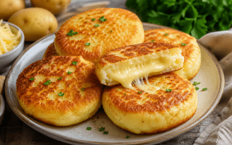 Вчерашнее пюре не пропадет: картофельные коржики с хрустящей корочкой и сыром (видео)