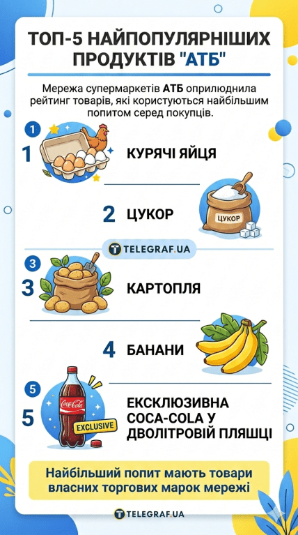 Найаопулярніші товари АТБ, інфографіка