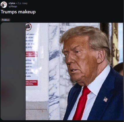 Дональд Трамп с макияжем