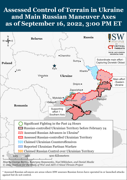 Карта боїв в Украині 17.09.2022