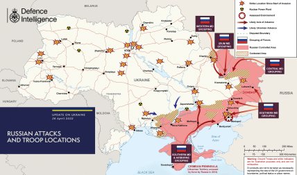 Карта боїв в Україні за 26 квітня