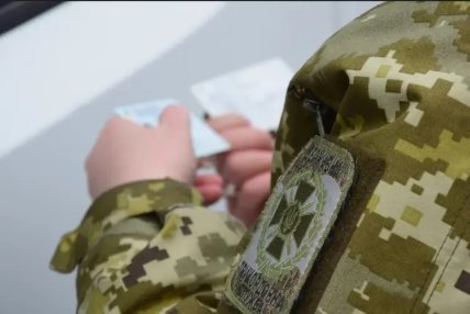 Пограничник рассматривает документы