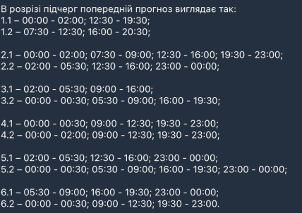 Графіки відключень у Миколаївській області 27 лютого