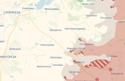 Продвижение россиян на Славянском направлении на карте Deep State