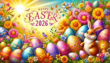 Великодня щасливого привітання яскрава картинка