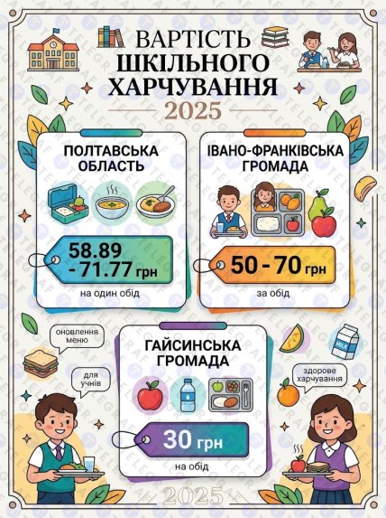 Скільки раніше коштувало харчування у деяких школах