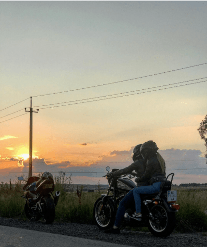 Орест Саламаха на мотоциклі у 2017 році