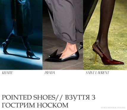 Обувь с острым носком