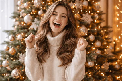 Дівчина радіє