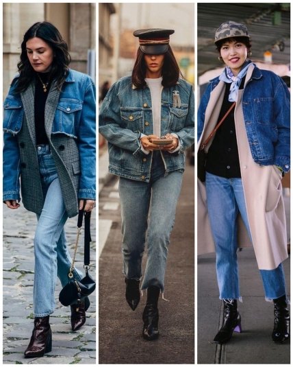 укороченные джинсы девушки