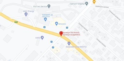 Перехрестя Грушевського в Одесі карта