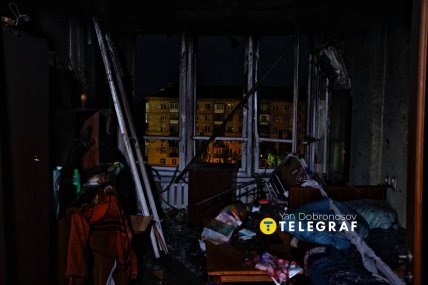Квартира в Киеве, поврежденная во время атаки России 10 октября