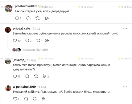 Коментарі користувачів до допису про мовлення Путіна