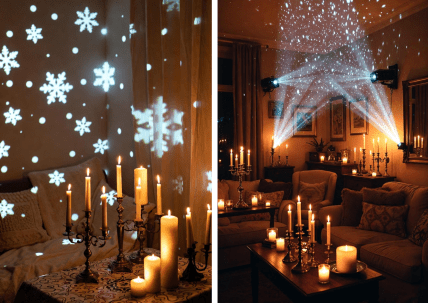 свечи, новогодний декор