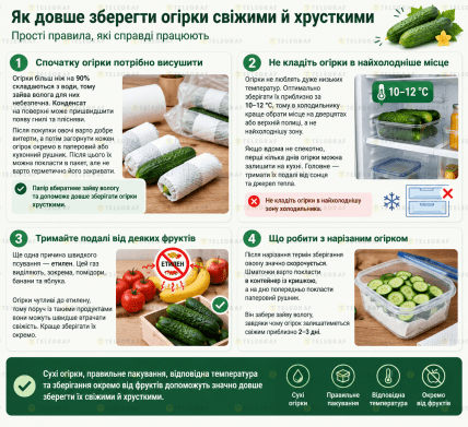 Как сохранить огурцы свежими и хрустящими до луны