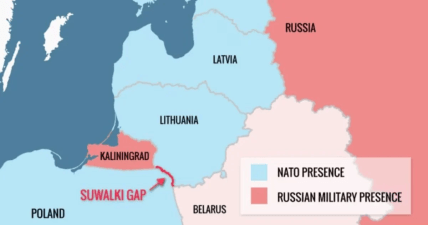 Сувалкський коридор на карті