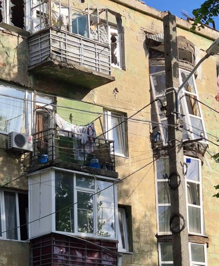 Фото с места попадания БПЛА