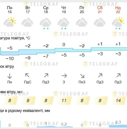 Погода во Львове до 22 февраля 2026