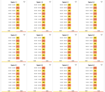 Графіки відключень у Вінницькій області 13 січня