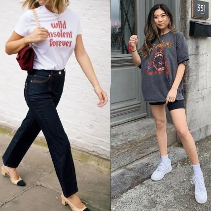 Стильні образи з футболкою з принтом