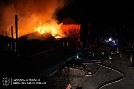 Пожежа через удар РФ по Запоріжжю 16.03.2026