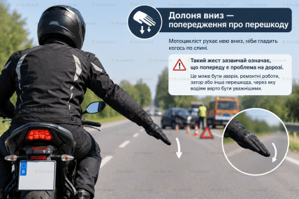Байкеры используют жесты для общения на дороге