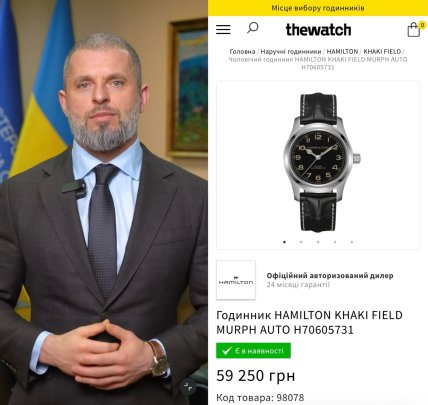 Матвей Бедный с часами Hamilton Murph