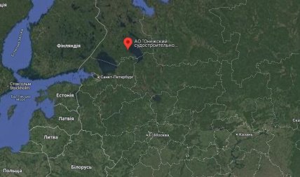 Онезький завод на карті