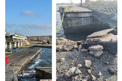 Удар по плотине Печенежского водохранилища