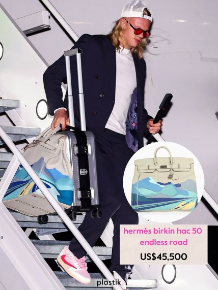 Ерлінг Голанд з сумкою hermes endless road hac birkin 50