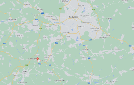 Село Залужное (бывшее Ватутино) на карте Харьковской области