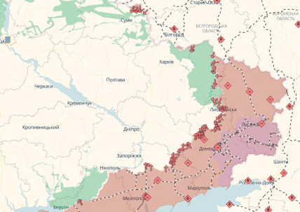 Карта, де йдуть бої в Україні 24.01.2026 DeepState