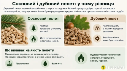 Разница между сосновыми и дубовыми пеллетами влияет на выбор топлива
