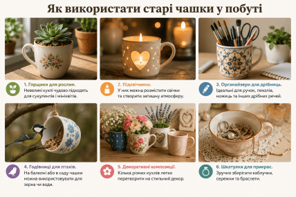 Как использовать дома старые чашки