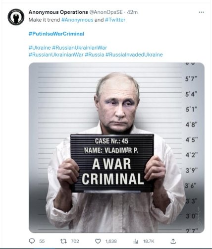 Скриншот з мемом про путіна