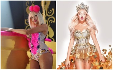 Оля Полякова в начале карьеры и сейчас