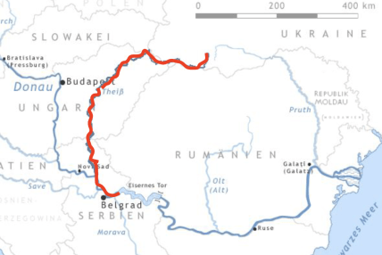 Річка Тиса на карті
