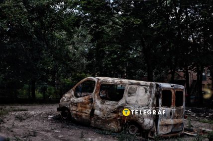 Знищений автомобілб у Краматорську.  Фото Ян Доброносов "Телеграф"
