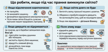 Отключение света во время стирки - что делать