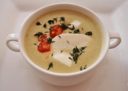 Крем-суп из запеченных баклажанов с помидорами