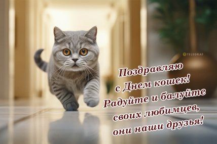 открытка поздравляю с днем кошек